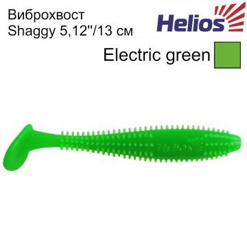 Виброхвост Helios Shaggy 5,12"/13 см Electric green 5шт. (HS-18-007)