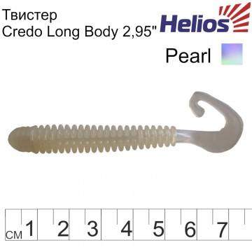 Твистер Helios Credo Long Body 2,95"/7,5 см Pearl 12шт. (HS-9-013)