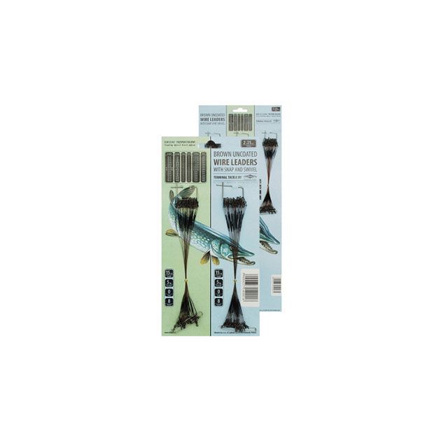 Поводок стальной Mikado с вертлюжком и застёжкой 15 см., 5 кг.