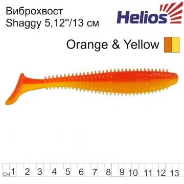Виброхвост Helios Shaggy 5,12"/13 см Orange & Yellow 5шт. (HS-18-015)