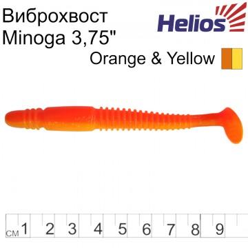 Виброхвост Helios Minoga 3,75"/9.5 см Orange & Yellow 5шт. (HS-17-015)