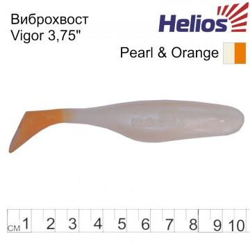 Виброхвост Helios Vigor 3,75"/9.5 см Pearl & Orange 7шт. (HS-6-019)