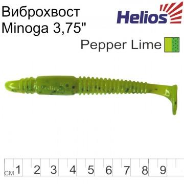 Виброхвост Helios Minoga 3,75"/9.5 см Pepper Lime 5шт. (HS-17-009)
