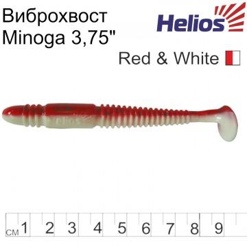 Виброхвост Helios Minoga 3,75"/9.5 см Red & White 5шт. (HS-17-003)