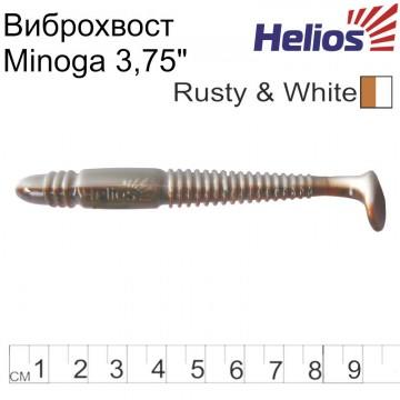 Виброхвост Helios Minoga 3,75"/9.5 см Rusty & White 5шт. (HS-17-005)