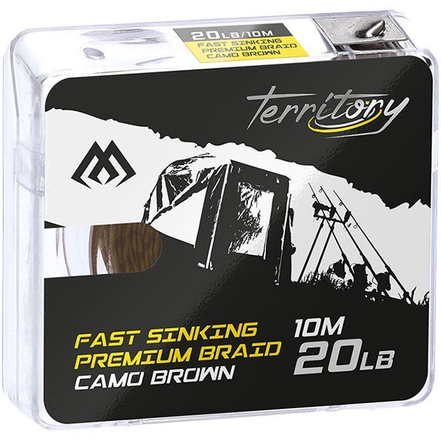 Поводочный плетеный шнур Mikado Territory FAST SINKING PREMIUM BRAID 30Lb (10 м) коричневый-camo