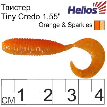 Твистер Helios Тiny Credo 1,55"/4 см Orange & Sparkles 12шт. (HS-8-022)