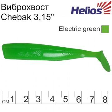 Виброхвост Helios Chebak 3,15"/8 см Electric green 7шт. (HS-3-007)