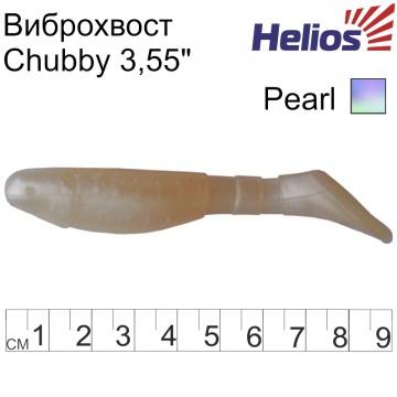 Виброхвост Helios Chubby 3,55"/9 см Pearl 5шт. (HS-4-013)
