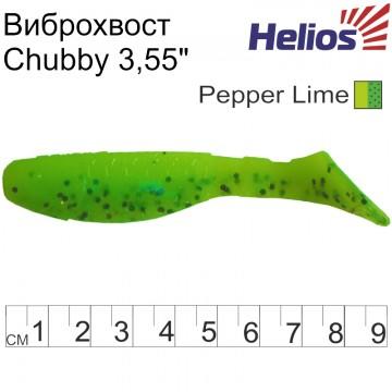 Виброхвост Helios Chubby 3,55"/9 см Pepper Lime 5шт. (HS-4-009)