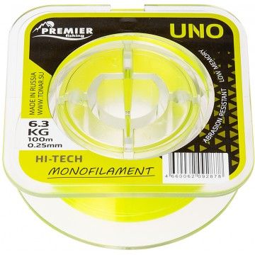 Леска UNO 0,25mm/100m F.Yellow Nylon PREMIER fishing (PR-U-Y-025-100)