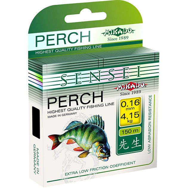 Леска мононить Mikado SENSEI PERCH 0,22 (150 м) - 6.60 кг.