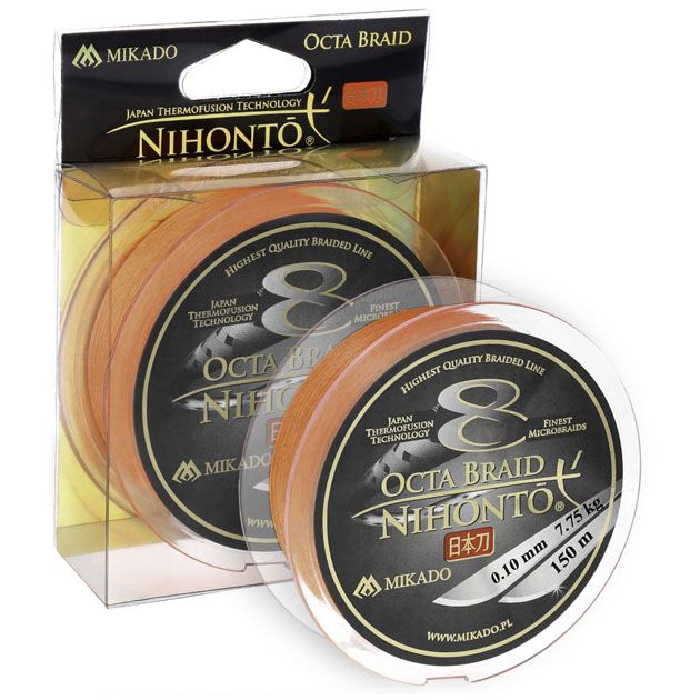 Плетеный шнур Mikado NIHONTO OCTA ORANGE 0,30 orange (150 м) - 29.90 кг.