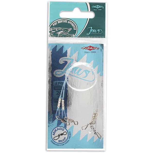Поводок флюрокарбоновый Mikado JAWS LIGHT 25cm/8кг.( 2 шт.)