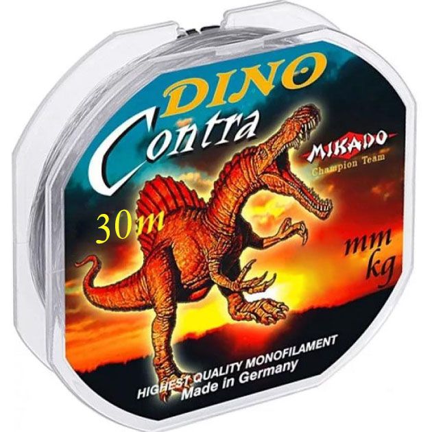 Леска мононить Mikado DINO CONTRA 0,14 (30 м) - 3,00 кг.