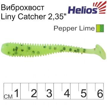 Виброхвост Helios Liny Catcher 2,35"/6 см Pepper Lime 12шт. (HS-5-009)