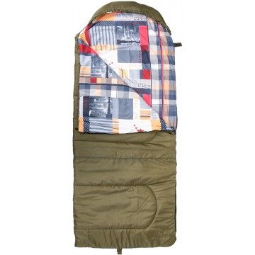 Спальный мешок OLYMPUS Wide 400 (220х90, холлофайбер, зеленый/город) (T-HS-SB-OW-400-NC) Helios