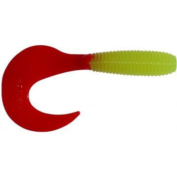 Твистер Helios Credo 3,35"/8,5 см Acid lemon & Red 7шт. (HS-11-029)