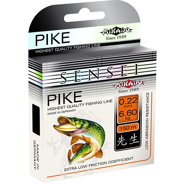 Леска мононить Mikado SENSEI PIKE 0,28 (150 м) - 9.80 кг.
