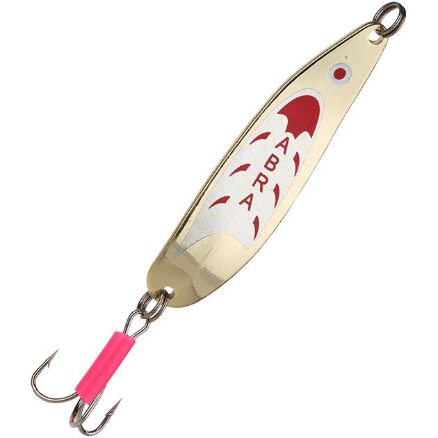 Блесна колеблющаяся Mikado ABRA № 2 / 17 г. / 7.6 см. - золото / красный