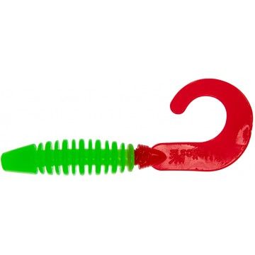 Твистер Din 3,11"/7,9см Lime & Red 6шт. (HS-33-021) Helios