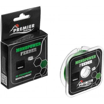 Леска MONOPOWER FEEDER 0,18mm/100m Green Nylon  (PR-MF-G-018-100) Premier Fishing