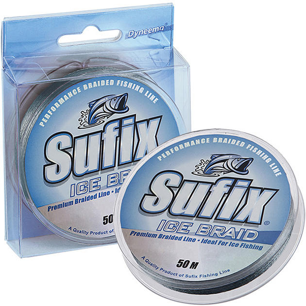 Леска плетеная зимняя SUFIX Ice Braid серая 50м 0.20мм 11,4кг