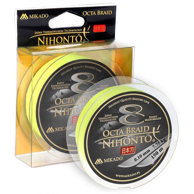 Плетеный шнур Mikado NIHONTO OCTA BRAID 0,16 fluo (150 м) - 12.90 кг.