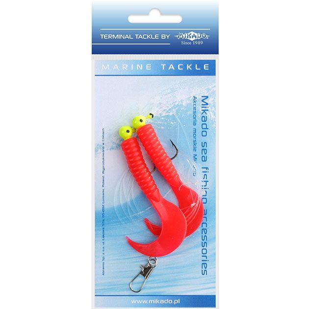 Морская оснастка Mikado PILK TWIST JIGHEAD RIG 7.5 см, 3 г. (2шт.) RED