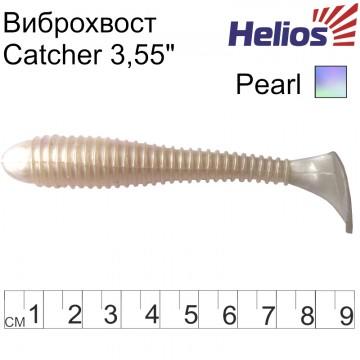 Виброхвост Helios Catcher 3,55"/9 см Pearl 5шт. (HS-2-013)