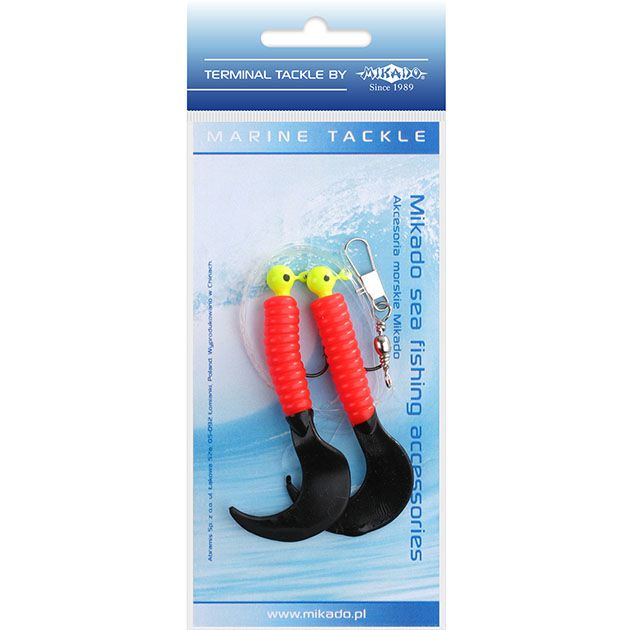 Морская оснастка Mikado PILK TWIST JIGHEAD RIG 7.5 см, 3 г. (2шт.) RED/BLACK