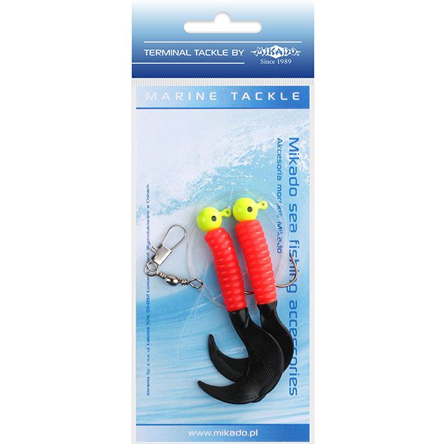 Морская оснастка Mikado PILK TWIST JIGHEAD RIG 7.5 см, 6 г. (2шт.) RED/BLACK
