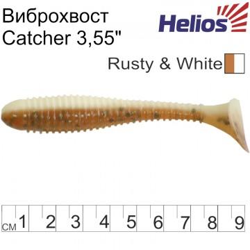 Виброхвост Helios Catcher 3,55"/9 см Rusty & White 5шт. (HS-2-005)