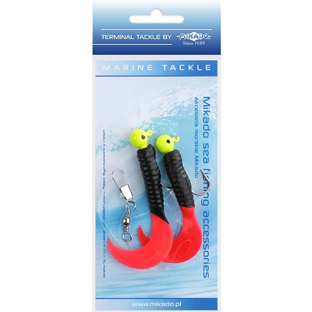Морская оснастка Mikado PILK TWIST JIGHEAD RIG 7.5 см, 6 г. (2шт.) BLACK/RED