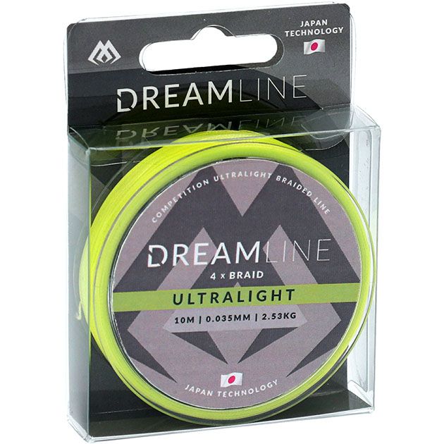 Плетеный шнур Mikado DREAMLINE Ultralight 0.058 fluo green (10 м) - 4.43 кг.