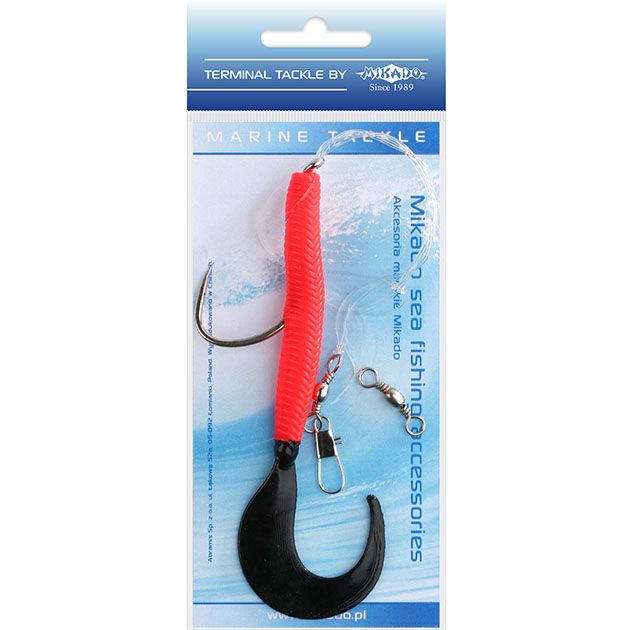 Морская оснастка Mikado PILK TWIST RIG 14см, крючок № 8/0 (RED/BLACK)
