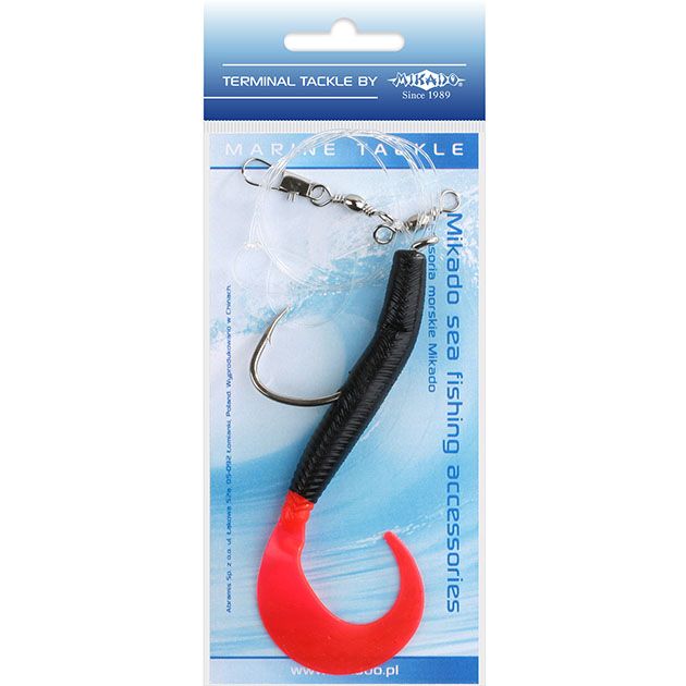Морская оснастка Mikado PILK TWIST RIG 14см, крючок № 8/0 (BLACK/RED)