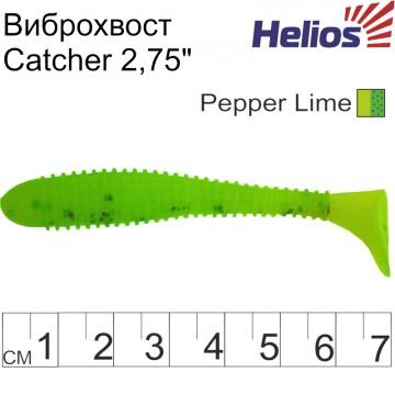 Виброхвост Helios Catcher 2,75"/7 см Pepper Lime 7шт. (HS-1-009)