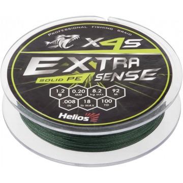 Шнур Helios Extrasense X4S PE Green 92m   1.2/18LB  0.20mm (HS-ES-X4S-1.2/18LB)