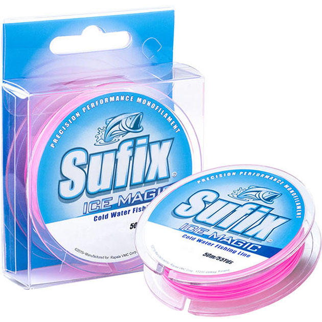 Леска зимняя SUFIX Ice Magic 50 м бело/розовая 0.175 мм 2.6 кг
