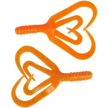Твистер Helios Credo Four tail 2,35"/6,0 см Orange & Sparkles 10шт. (HS-20-022)