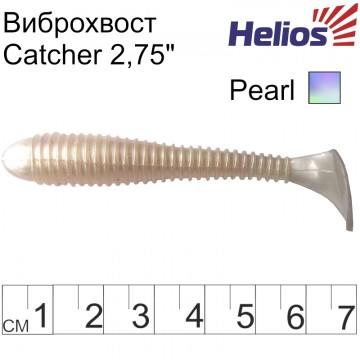 Виброхвост Helios Catcher 2,75"/7 см Pearl 7шт. (HS-1-013)