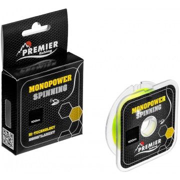 Леска MONOPOWER SPINNING 0,45mm/100m F.Yellow Nylon (PR-MS-Y-045-100) Premier Fishing