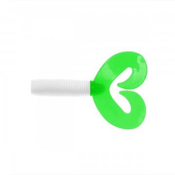 Твистер Helios Credo Double Tail 2,95"/7,5 см White & Green 7шт. (HS-12-016)