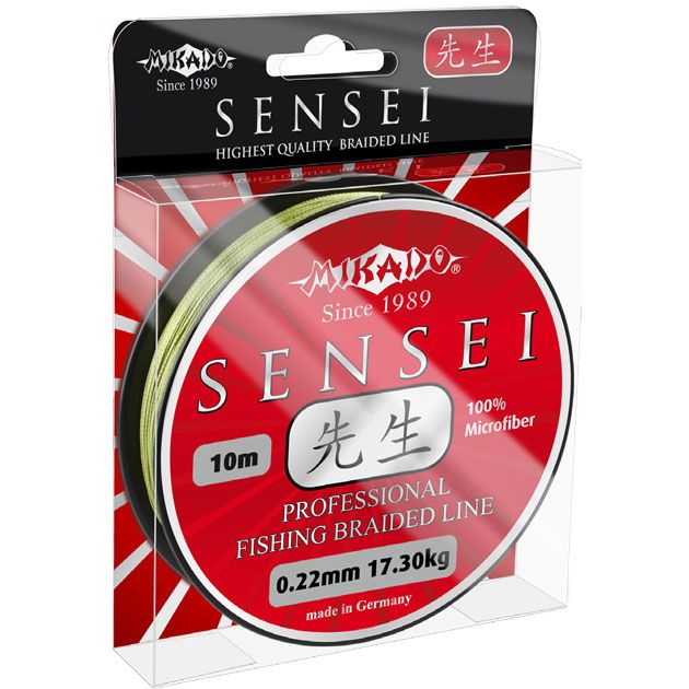 Плетеный шнур Mikado SENSEI 0,18 green (10 м) - 14.10 кг.
