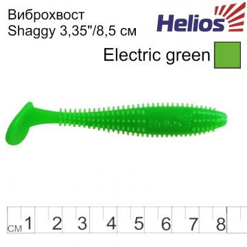 Виброхвост Helios Shaggy 3,35"/8,5 см Electric green 5шт. (HS-16-007)