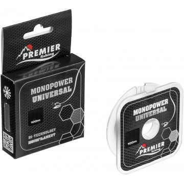 Леска MONOPOWER UNIVERSAL 0,10mm/100m Clear Nylon (PR-MU-T-010-100) Premier Fishing