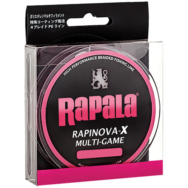 Леска плетеная RAPALA RAPINOVA-X MULTI GAME 150M #0.8/17.8LB/PINK 0.14 мм
