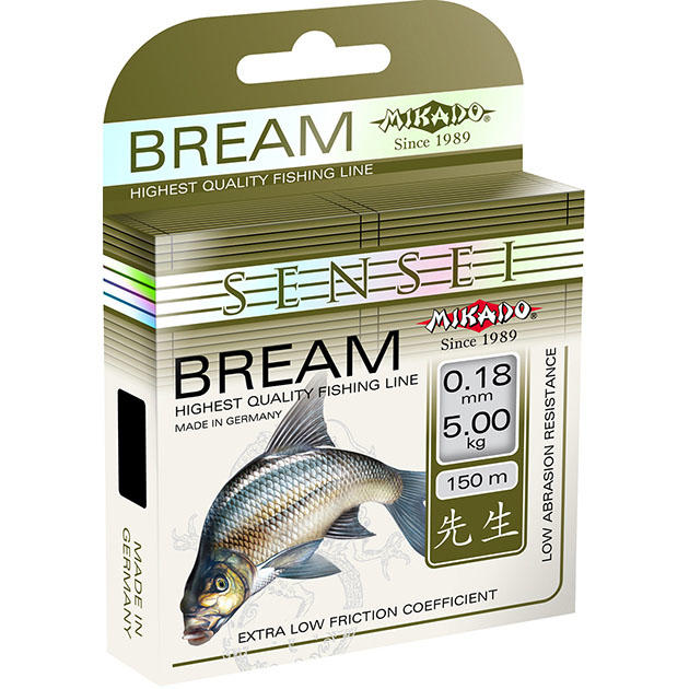 Леска мононить Mikado SENSEI BREAM 0,20 (150 м) - 5.90 кг.
