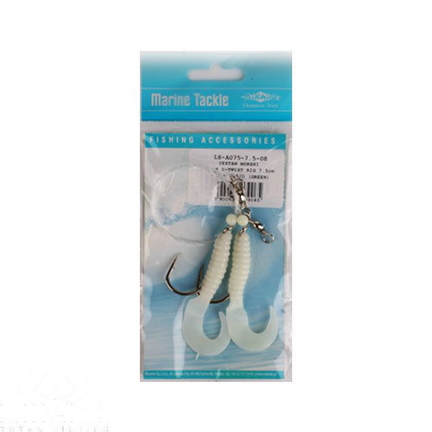 Морская оснастка Mikado PILK D-TWIST RIG 7.5см,, крючок № 6/0 (2шт.) PHOSPHO